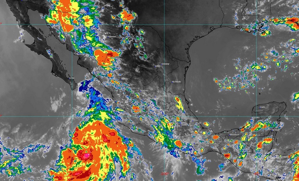 Sus bandas nubosas originarán lluvias puntuales intensas (de 75 a 150 milímetros [mm]) en Colima, Jalisco y Michoacán, y muy fuertes (de 50 a 75 mm) en Nayarit.