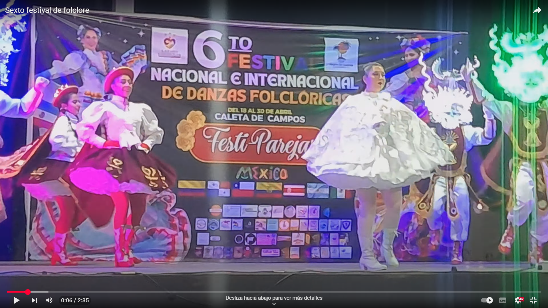 Festival de danza internacional del folclore en Caleta de campo, Lázaro Cárdenas, Michoacán